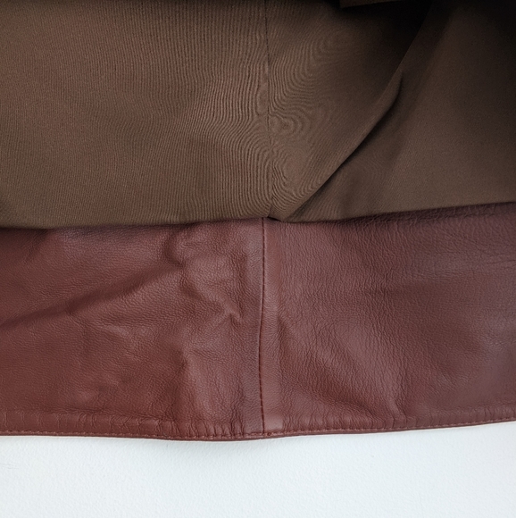 HALOGEN® A-Line Leather Skirt, Brown, 8 - Picture 9 of 11